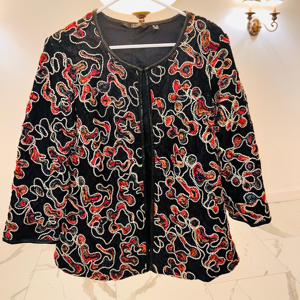 Vintage Dennis Basso Soutache Lace Jacket Size 12